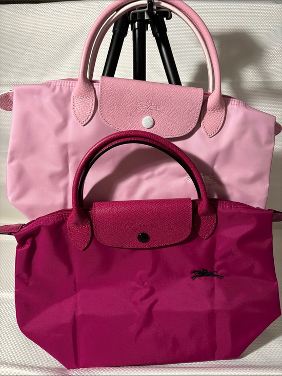Longchamp Handbags - Longchamp Two-Tone Small Le Pliage Tote in Light Pink & Fuchsia (BUNDLE 2 set)
